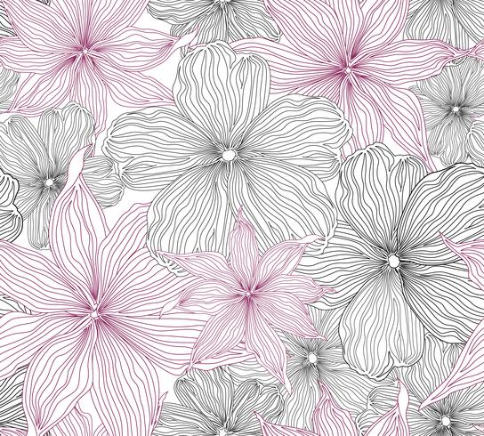 Patrón floral sin fisuras Fondo de la flor. Florecer la textura del jardín. vector