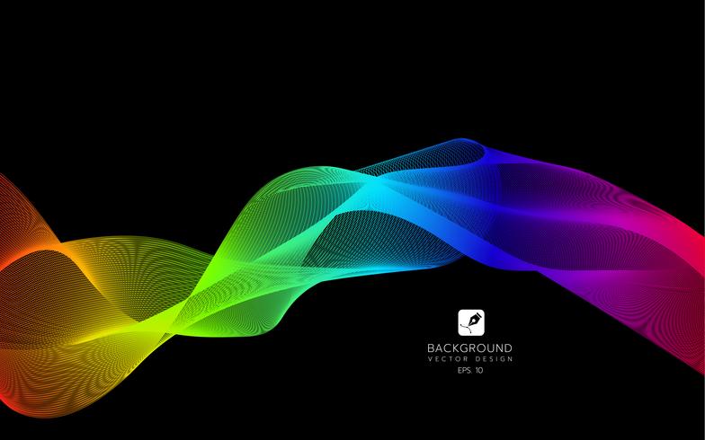 Abstract Lines On A Black Background Line Art Vector