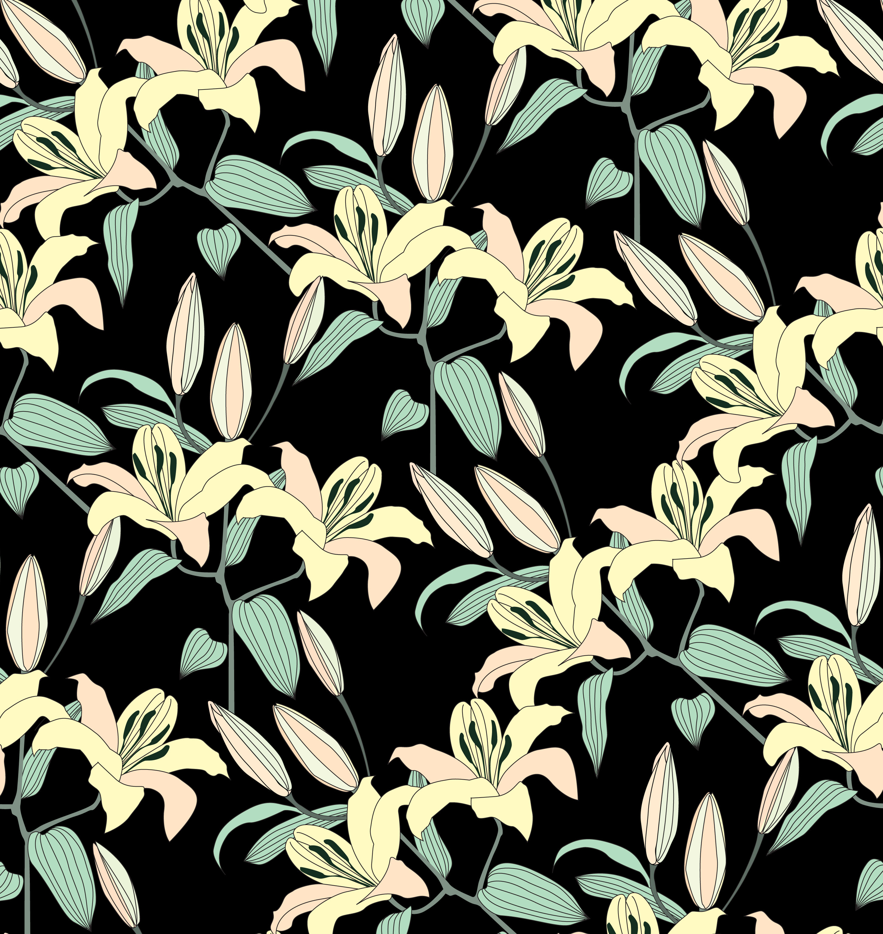 Floral Fabric Texture Seamless