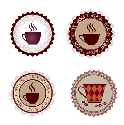 Cup set. Coffee break icon. Rero cafe sign stamp banner. Beverages vector