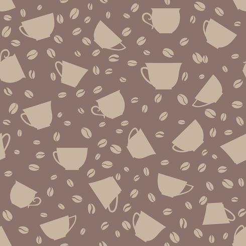 Coffee drink seamless background. Coffee beans seamless pattern. vector
