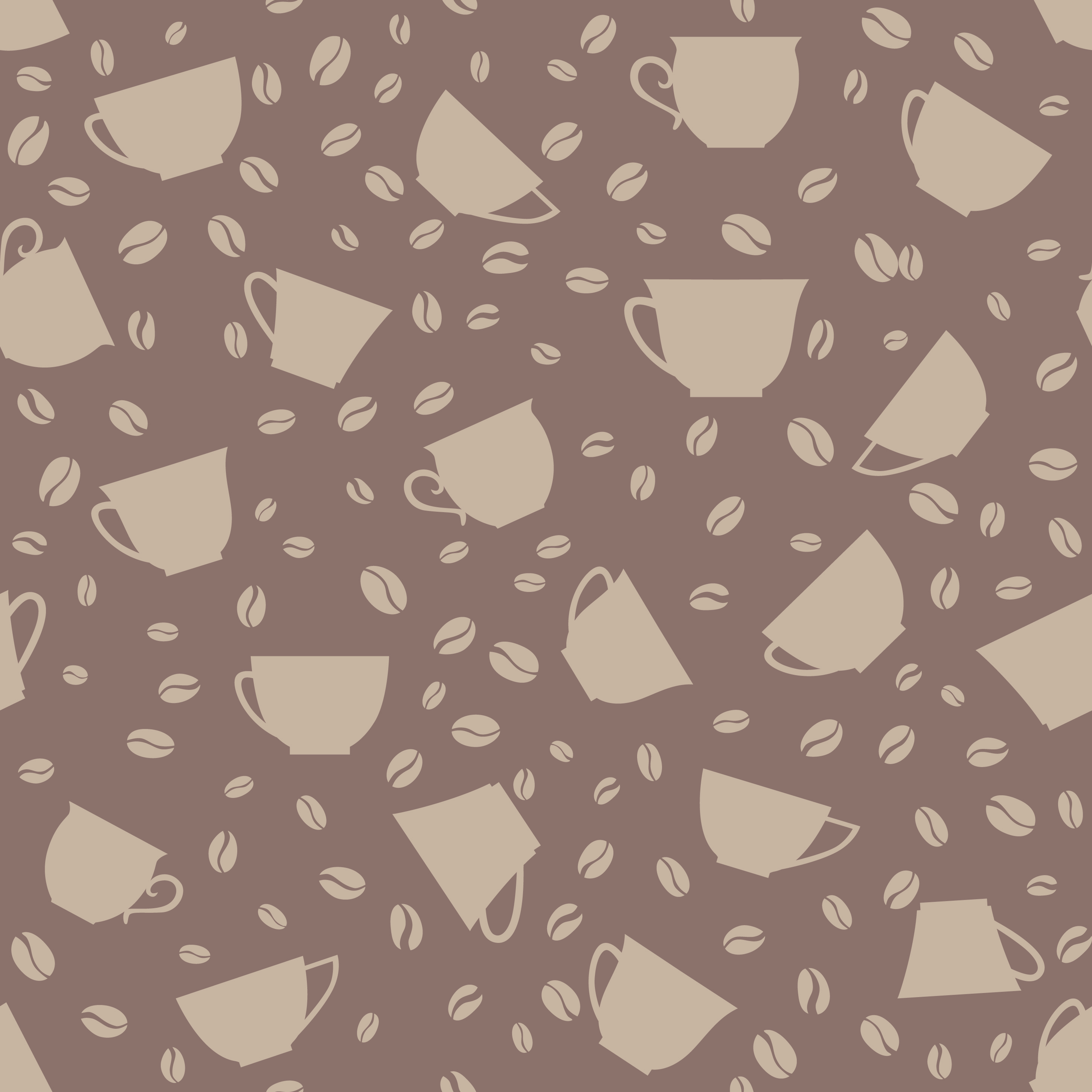 Coffee drink seamless background. Coffee beans seamless