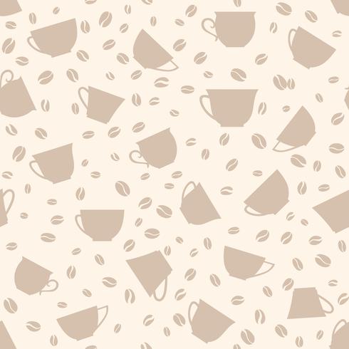 Coffee drink seamless background. Coffee beans seamless pattern. vector