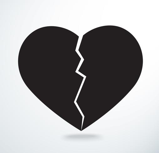 the heart breaking icon vector