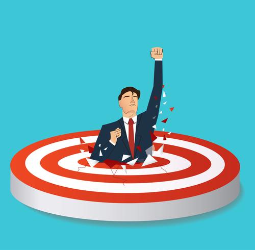 businessman breaking target archery to Successful vector. Business concept illustration vector
