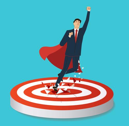 businessman breaking target archery to Successful vector. Business concept illustration vector