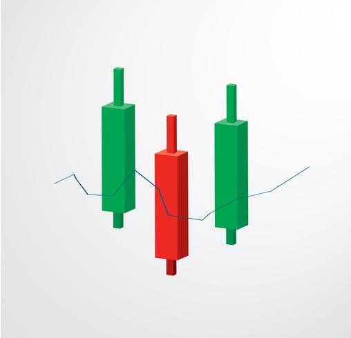 Candlestick chart icon stock exchange vector