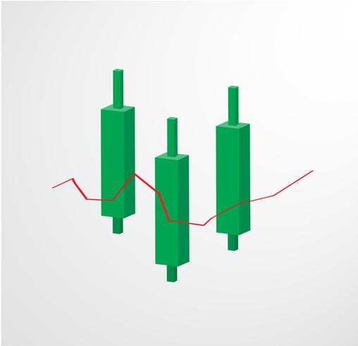 Candlestick chart icon stock exchange vector