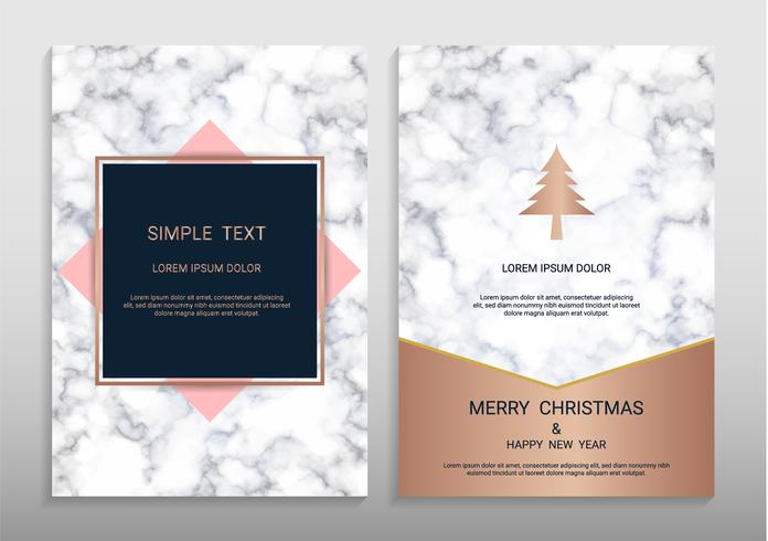 Merry Christmas and Happy New Year Greeting card design template. vector