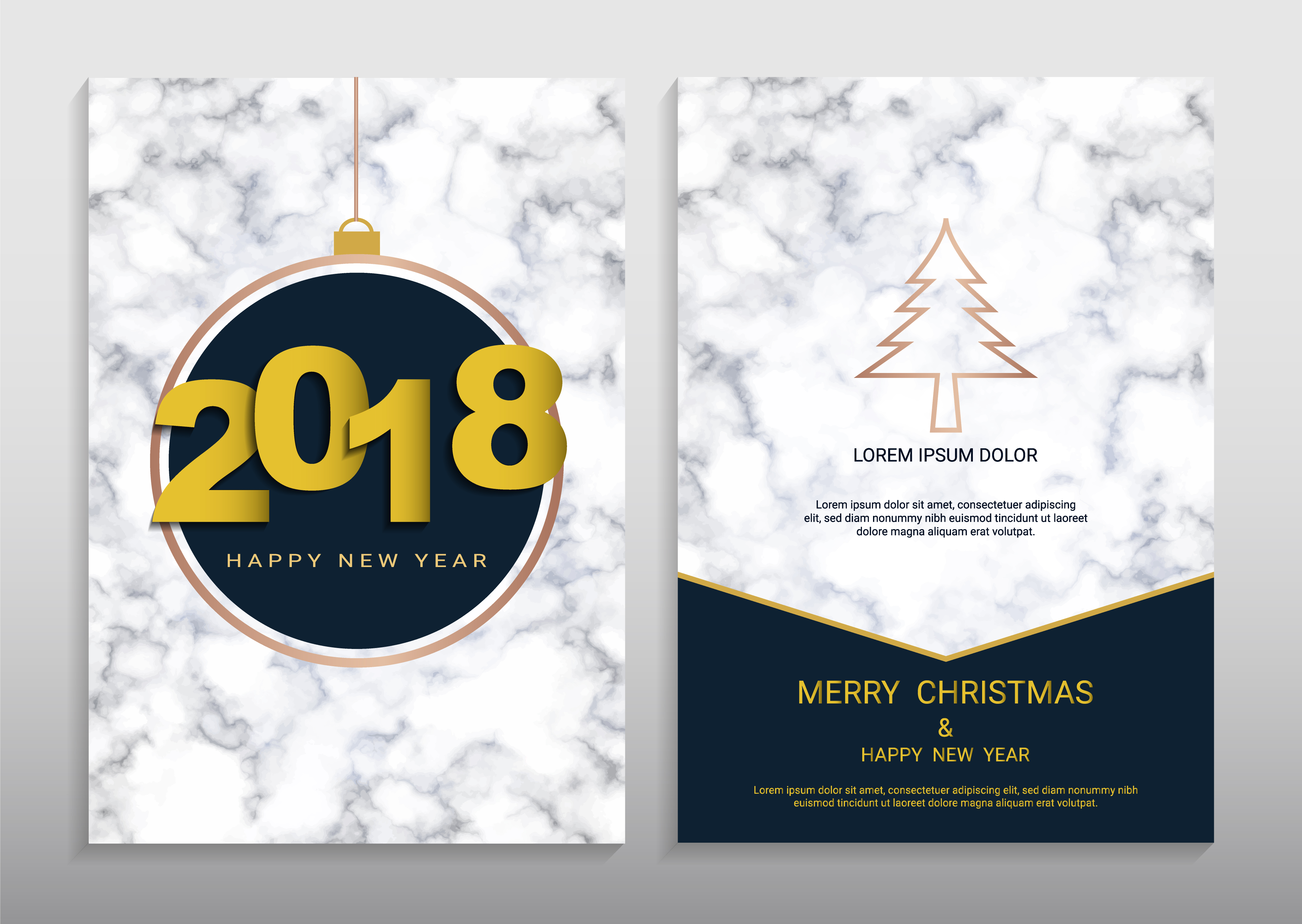 Premium psd Merry Christmas and Happy New Year Greeting card design template. 531472 Vector Art at Vecteezy