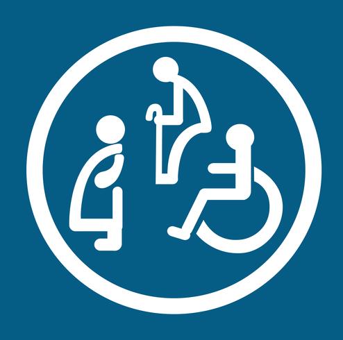 Baño para personas con discapacidad. signo de inodoro discapacitado vector