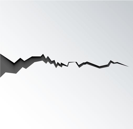 crack in ground after earthquake the rift on surface vector