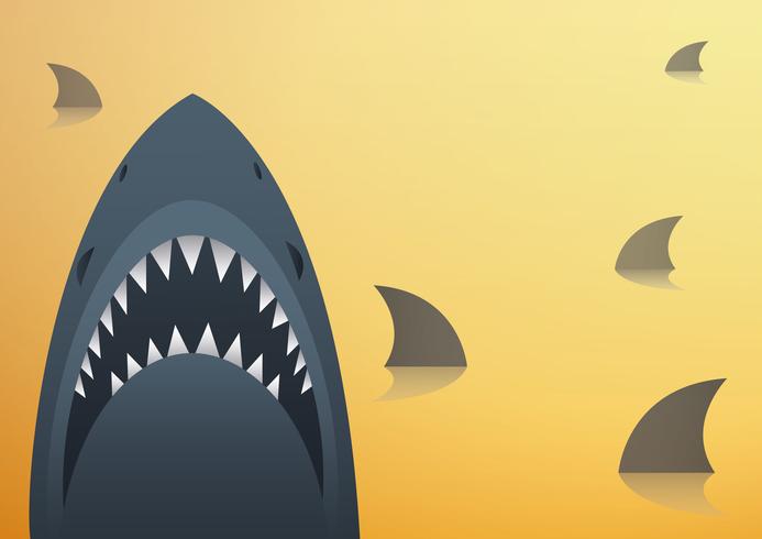 Shark vector illustration and space background
