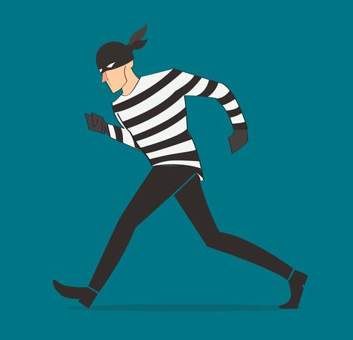 thief character bandit cartoon robber in a mask  vector