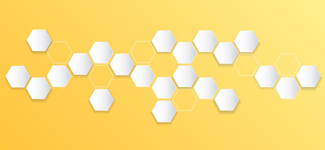abstract hexagon bee hive background vector