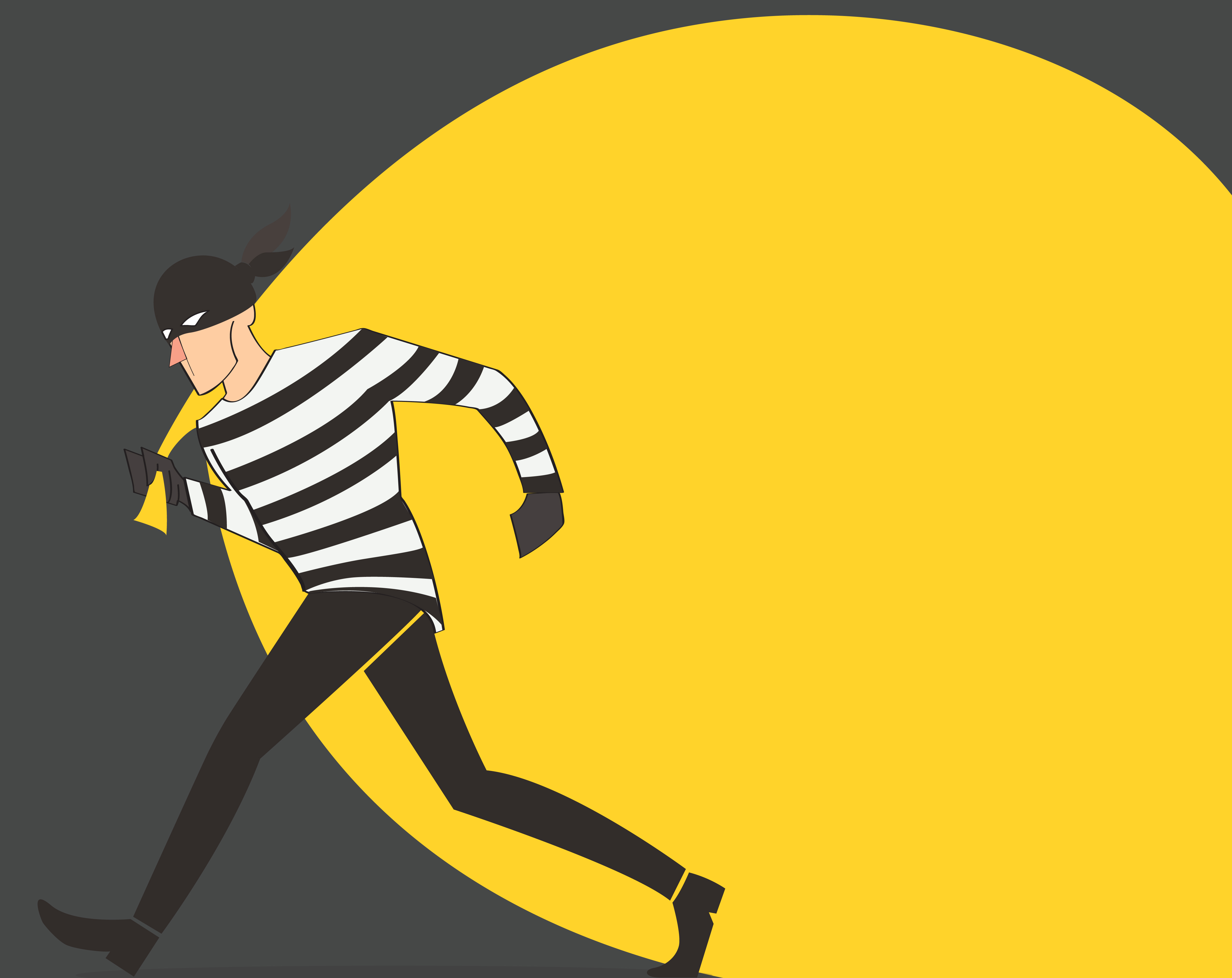 thief in a mask character vector bandit cartoon illustration with