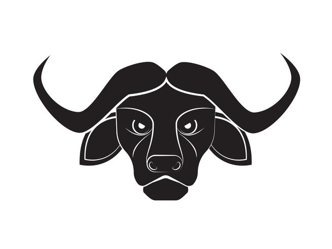 Vector illustration icon buffalo head on white background