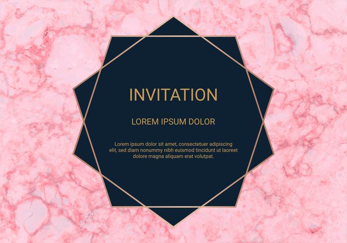 Greeting card design template, Minimal banner and cover with marble texture and geometric golden foil detail background. vector