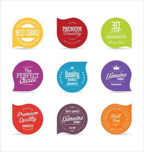 Modern badges stickers and labels collection vector