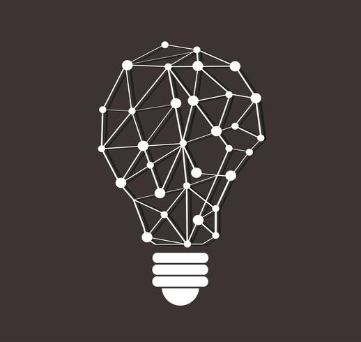 thinking symbol polygons design in light bulb shape , eco concept , World Environment Day  vector