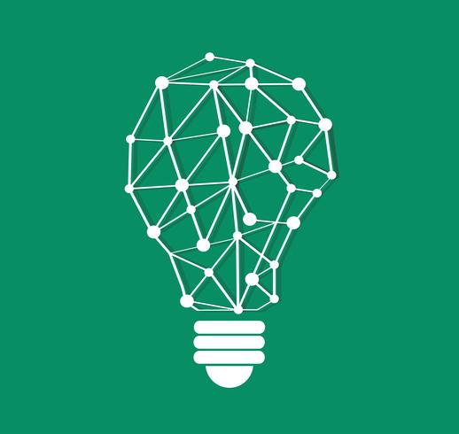 thinking symbol polygons design in light bulb shape , eco concept , World Environment Day  vector
