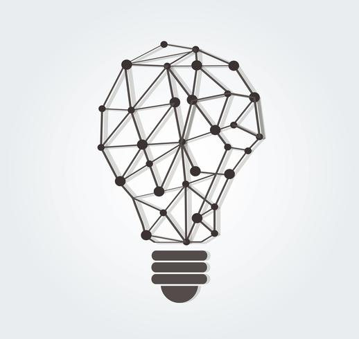 thinking symbol polygons design in light bulb shape , eco concept , World Environment Day  vector