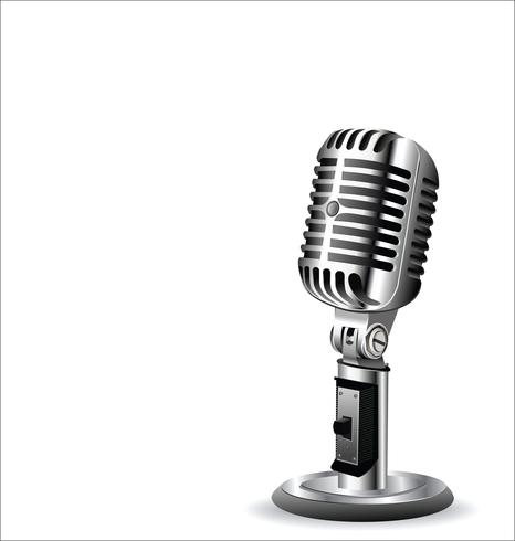 Retro vintage microphone design background vector