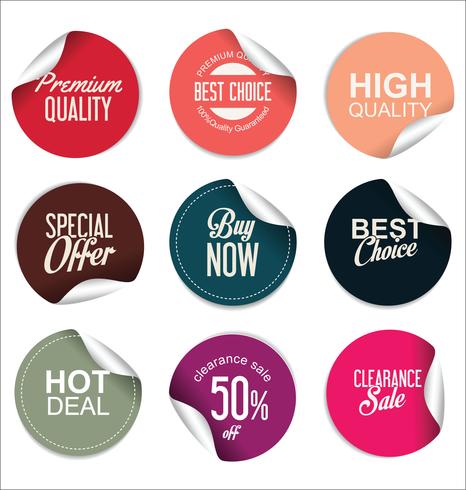 Modern badges stickers and labels collection vector