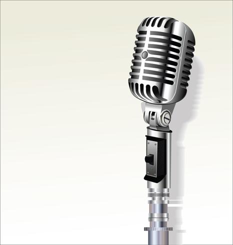 Retro vintage microphone design background vector