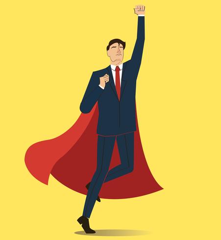 Successful businessman and red cape vector