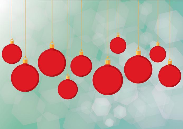 Red Christmas balls and background vector