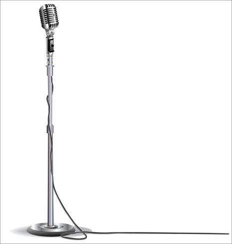 Retro vintage microphone design background vector