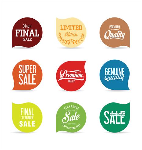 Modern badges stickers and labels collection vector