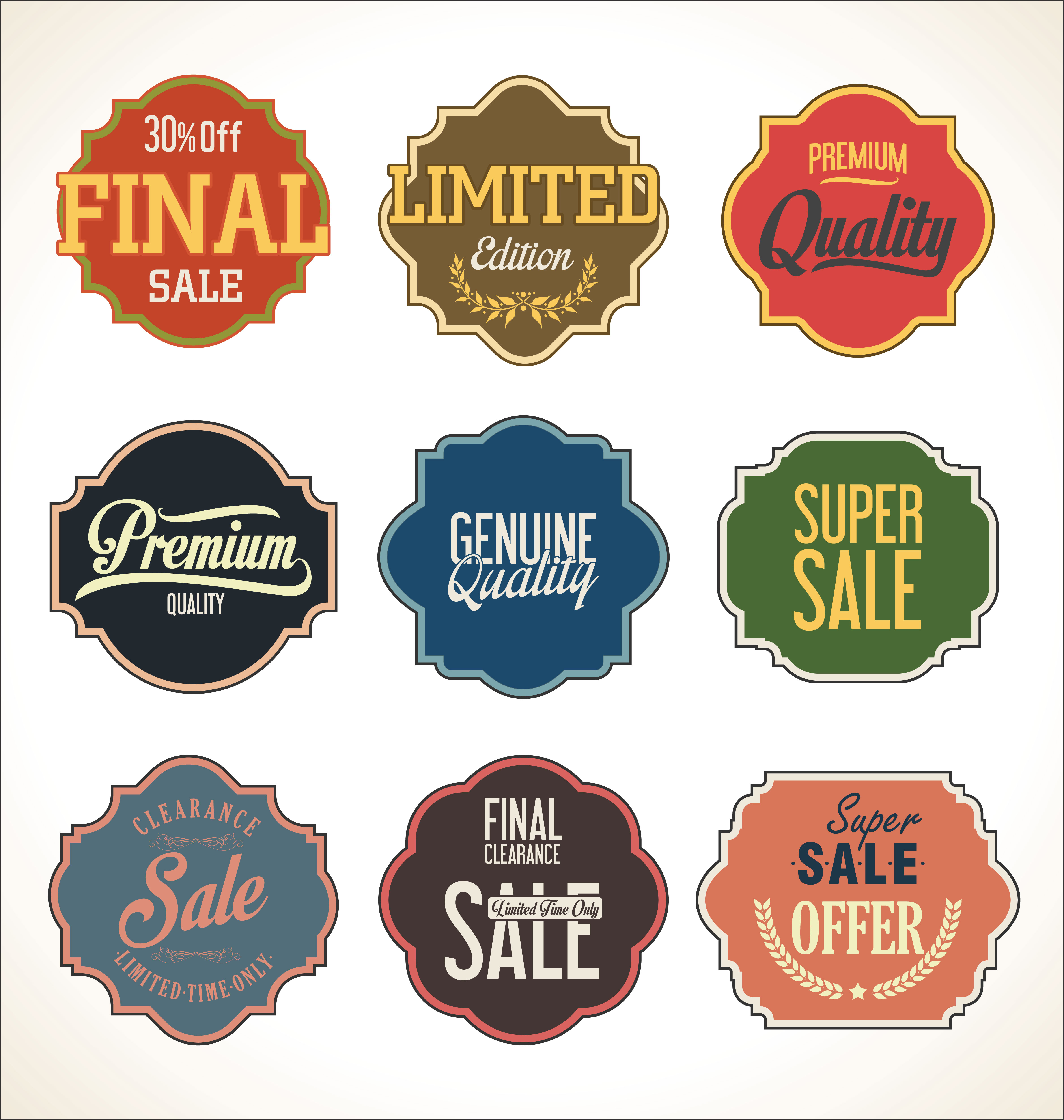 Modern badges stickers and labels collection 532041 Vector Art at Vecteezy