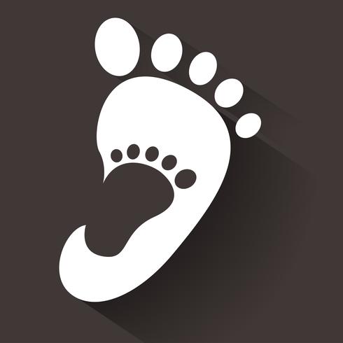 baby footprint in adult foot icon. Kids shoes store icon. Family sign. Parent and child symbol. Adoption emblem. Charity campaign vector