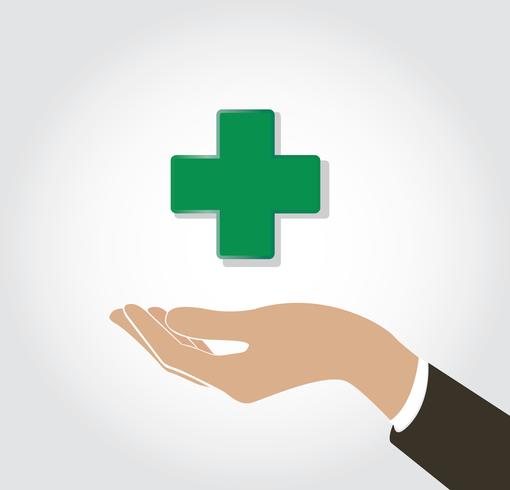 hand holding medical icon vector