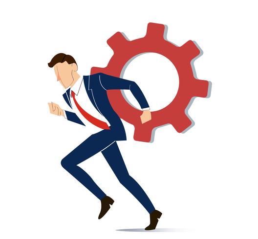 businessman with gear to success concept vector