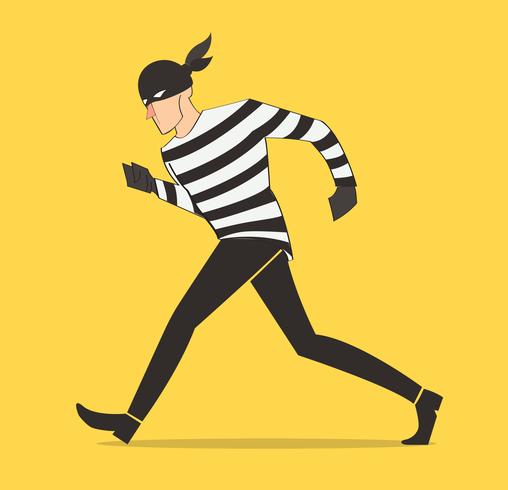 thief character bandit cartoon robber in a mask  vector