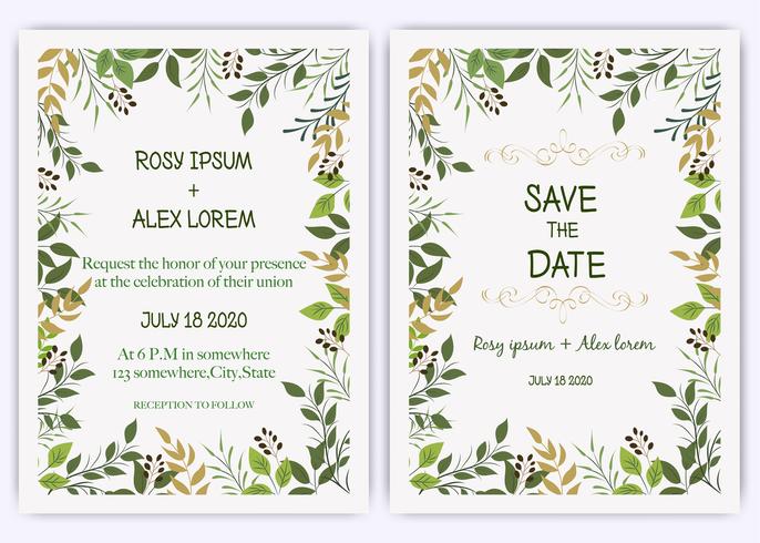 Wedding invite, invitation, save the date card design with elegant lavender  garden  anemone. vector