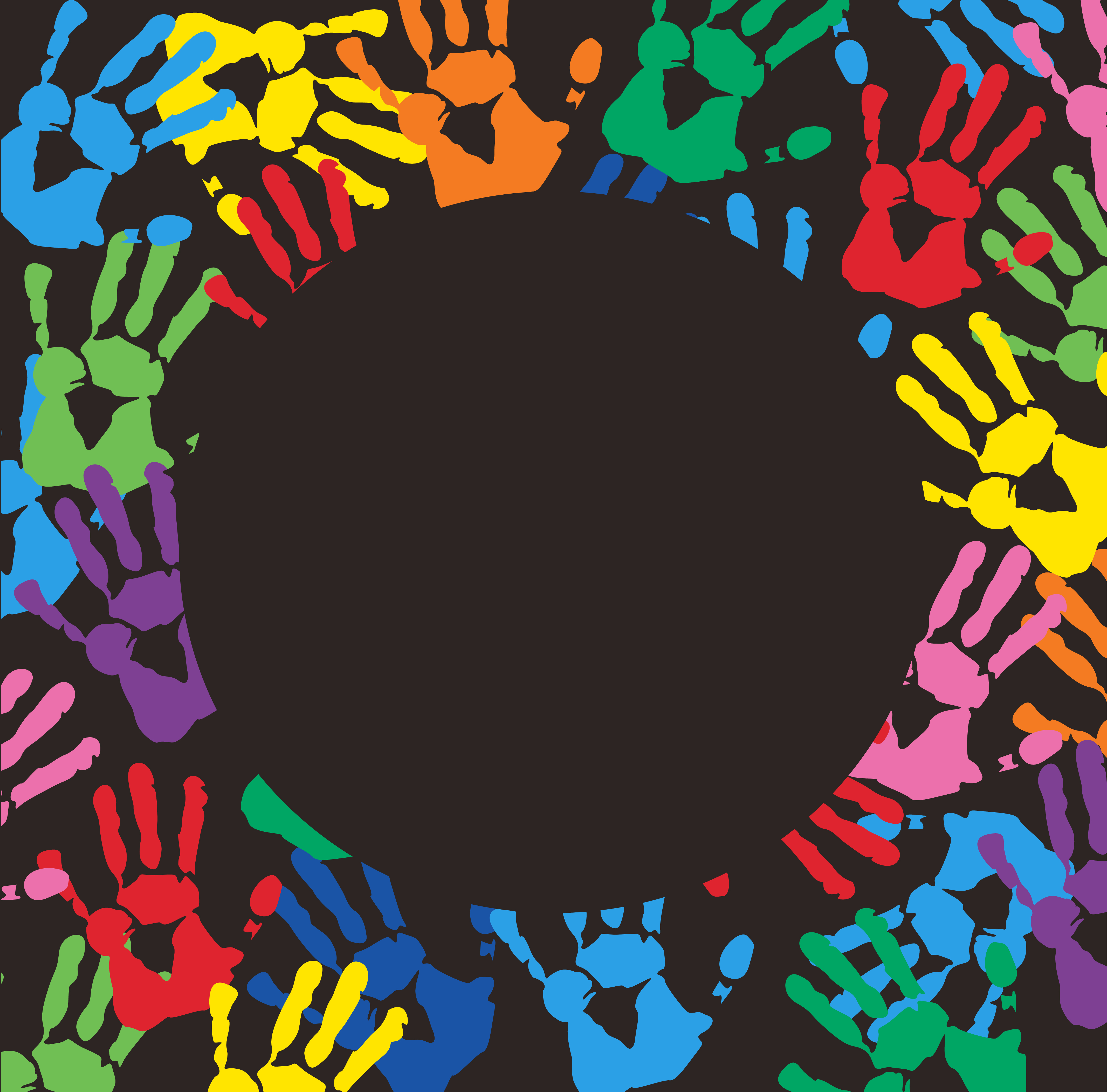 Abstract Background with Colorful Hand prints 532110 Vector Art at Vecteezy