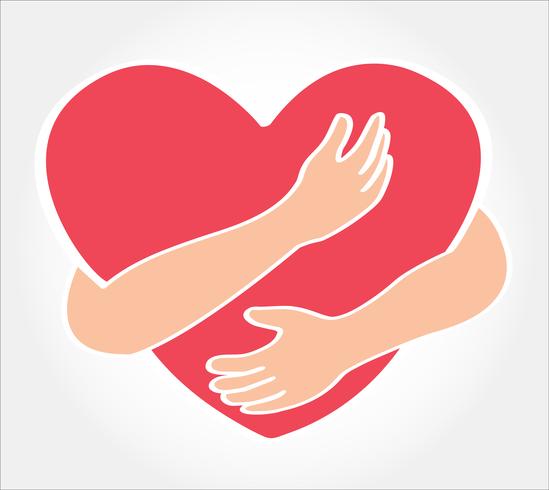 hug the heart  vector