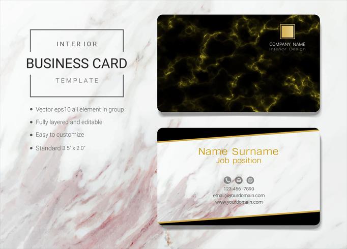 Interior business name card template. vector
