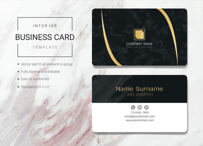 Interior business name card template. vector