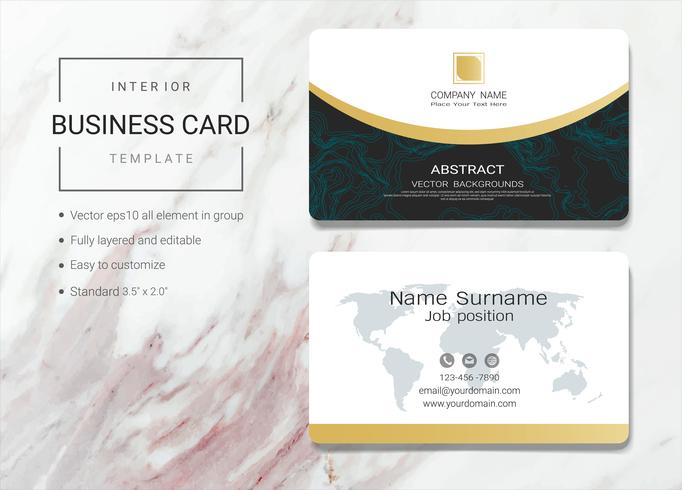 Interior business name card template vector