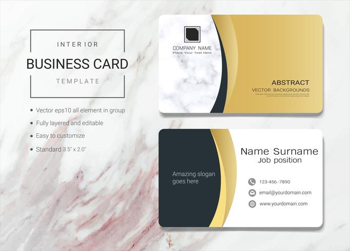 Interior business name card template. vector