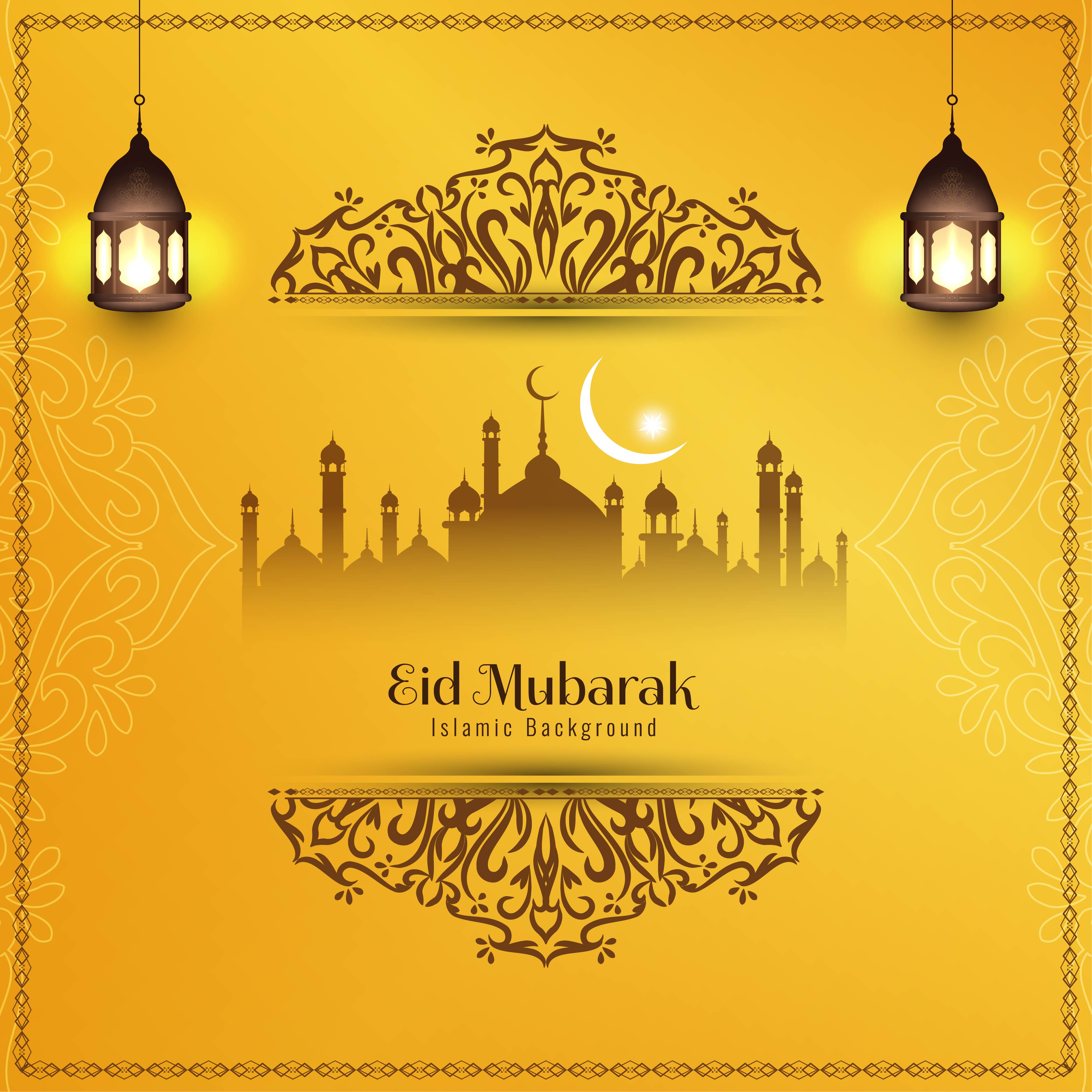 Abstract Eid  Mubarak  elegant decorative background 