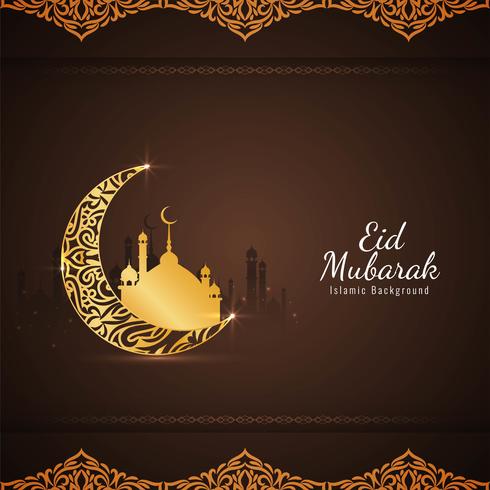 Abstract religious Eid Mubarak Islamic background vector