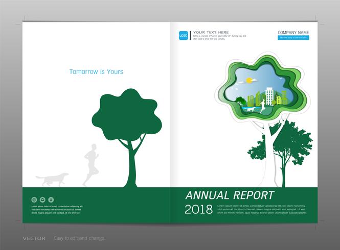 Cover design annual report, Green energy concept. vector