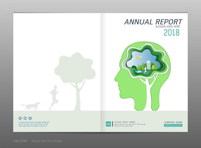 Informe anual de diseño de portada, concepto de energía verde. vector