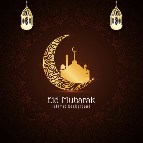 Abstract elegant Eid Mubarak decorative background vector